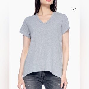 Wilt Light Gray V-Neck Short Sleeve Shrunken Boyfriend Tee 100% cotton Size XS